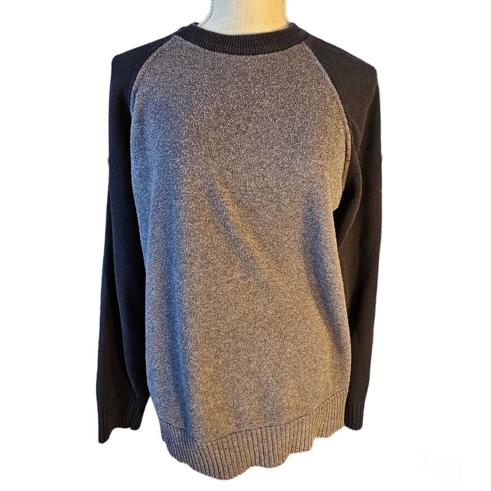 Gap Lightweight Black/Gray Raglan Pullover Sweater Y2K casual Size Large